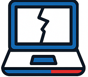 Réparation changement d'écran cassé fissuré du pc portable hp