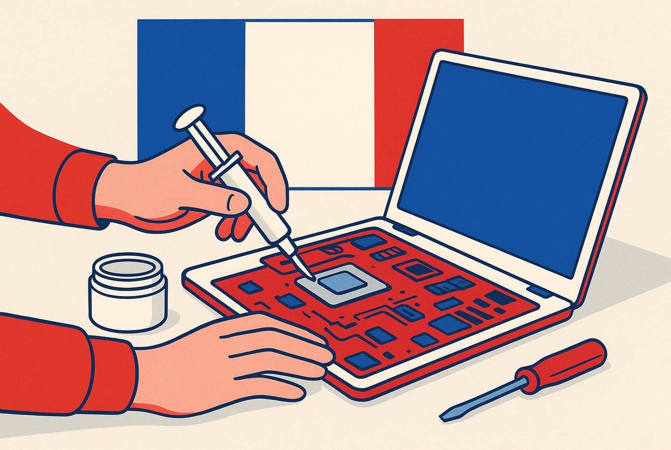 Remplacement de pâte thermique hp